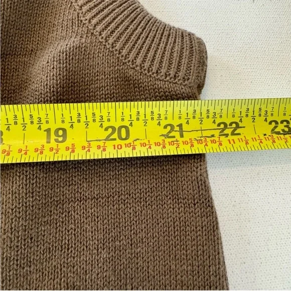 NWOT Uni Brown Sweater Vest Men’s L Cotton Knit Pullover - Picture 8 of 9